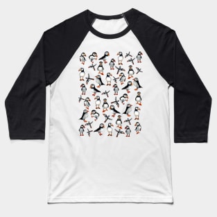 Puffins pattern Baseball T-Shirt